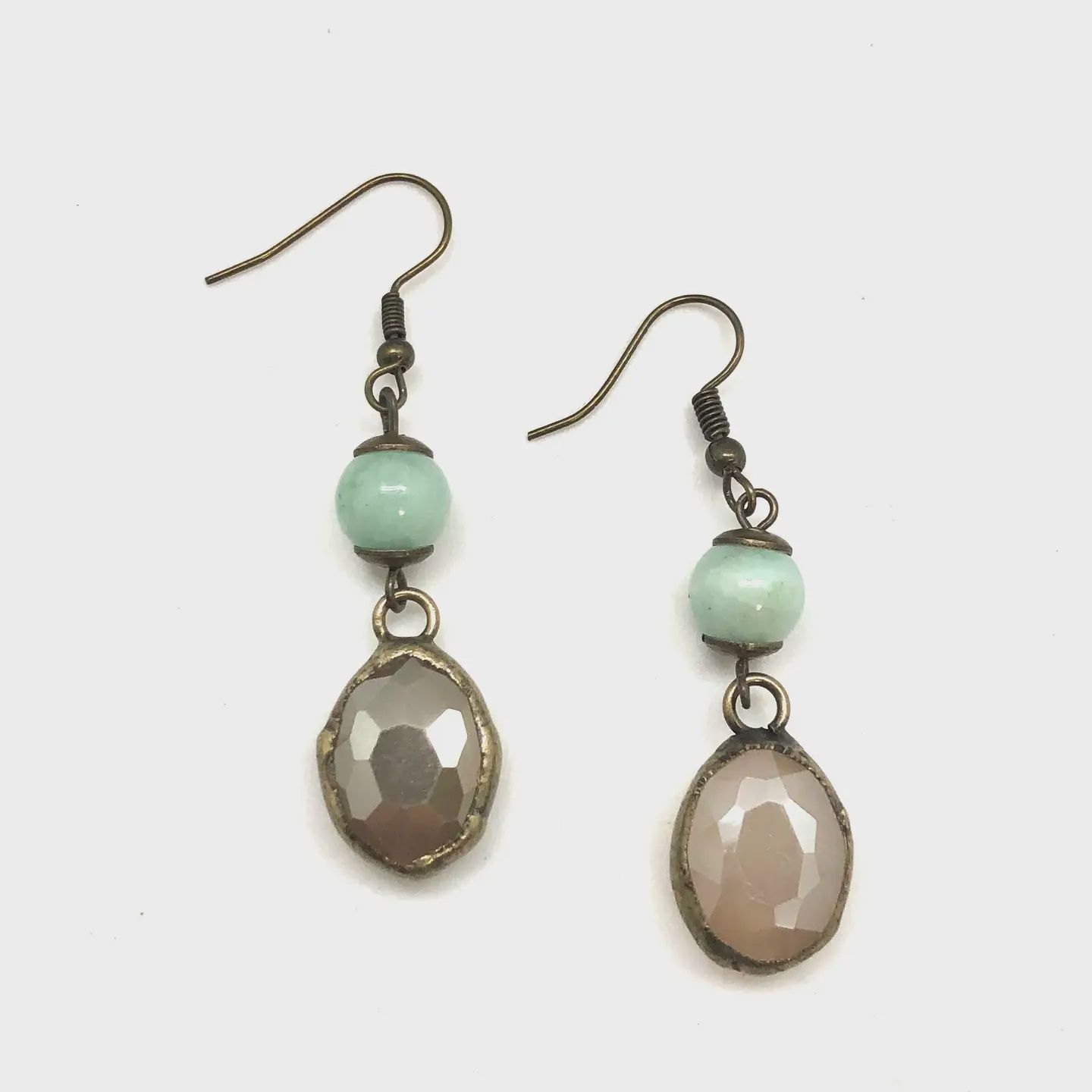 Antique Amazonite Bead Earrings
