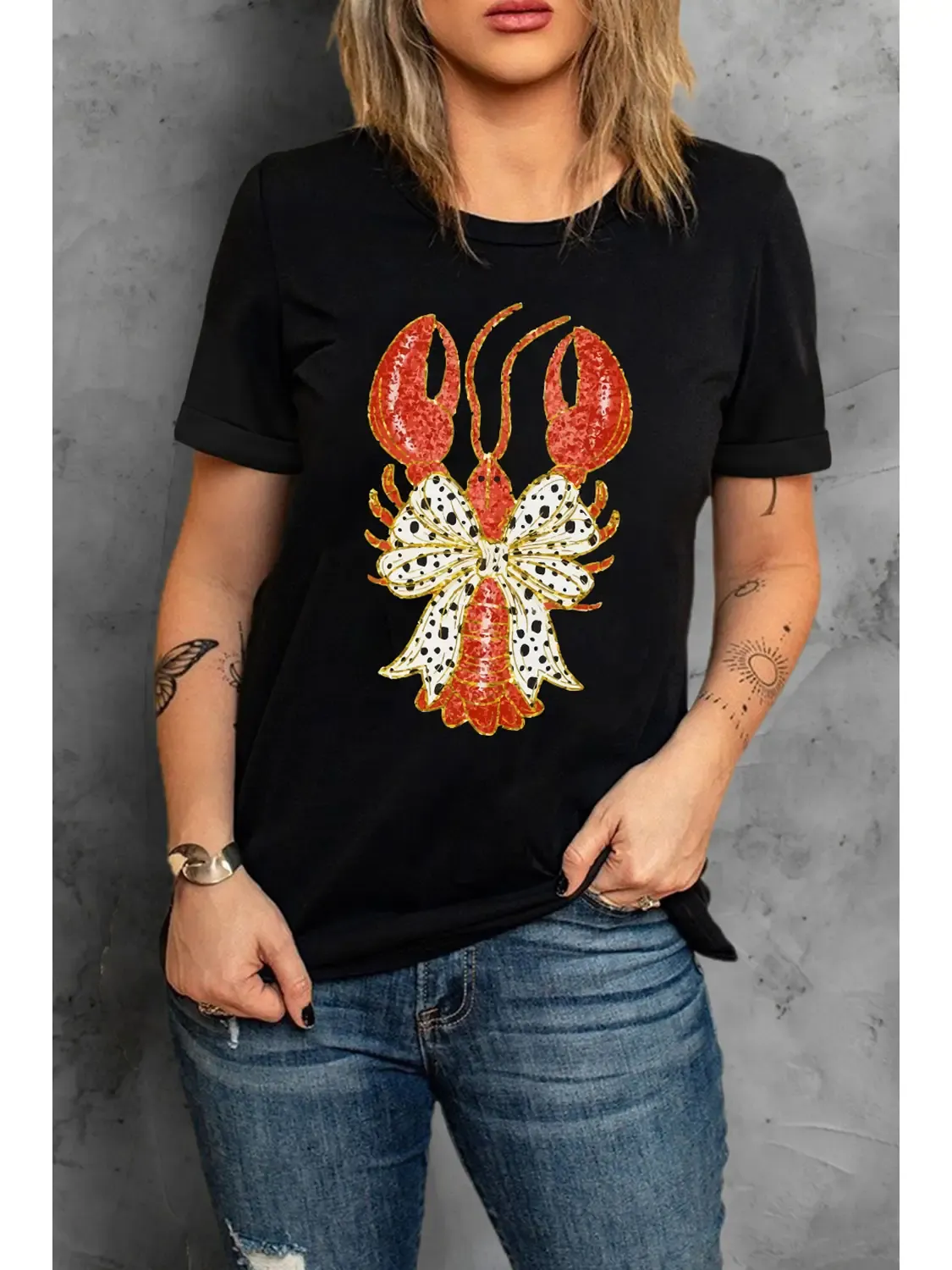 Dotty Bow Crawfish T-shirt