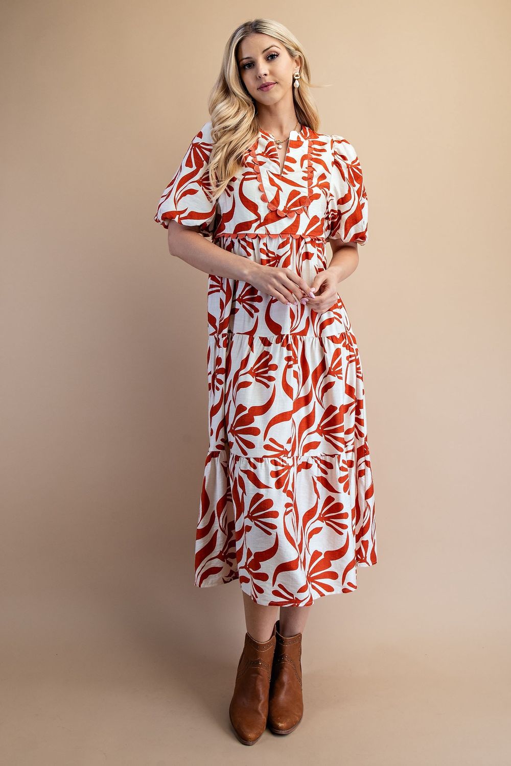 The Katherine Dress -BURNT ORANGE