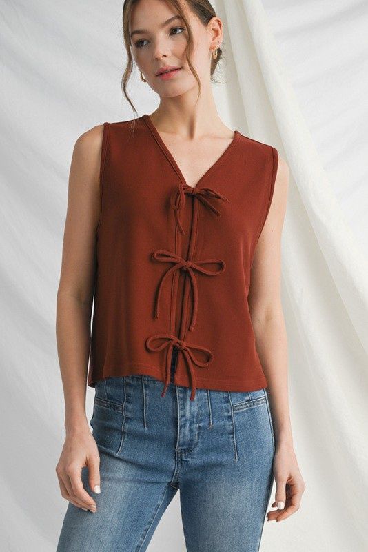 The Lovely Tie Top - MAROON