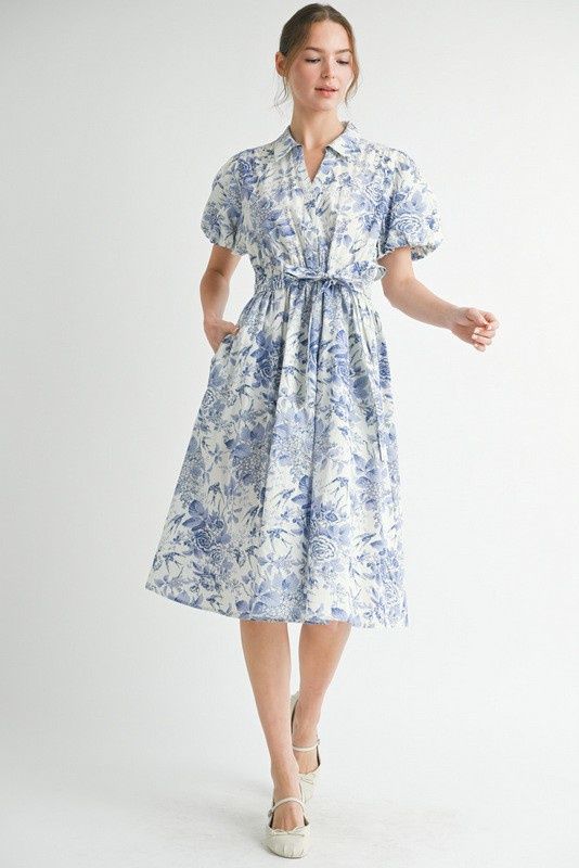 The Kendra Floral Dress - BLUE
