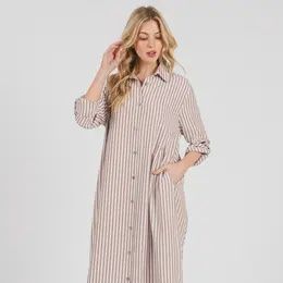 Boho Stripe Maxi Dress - MOCHA
