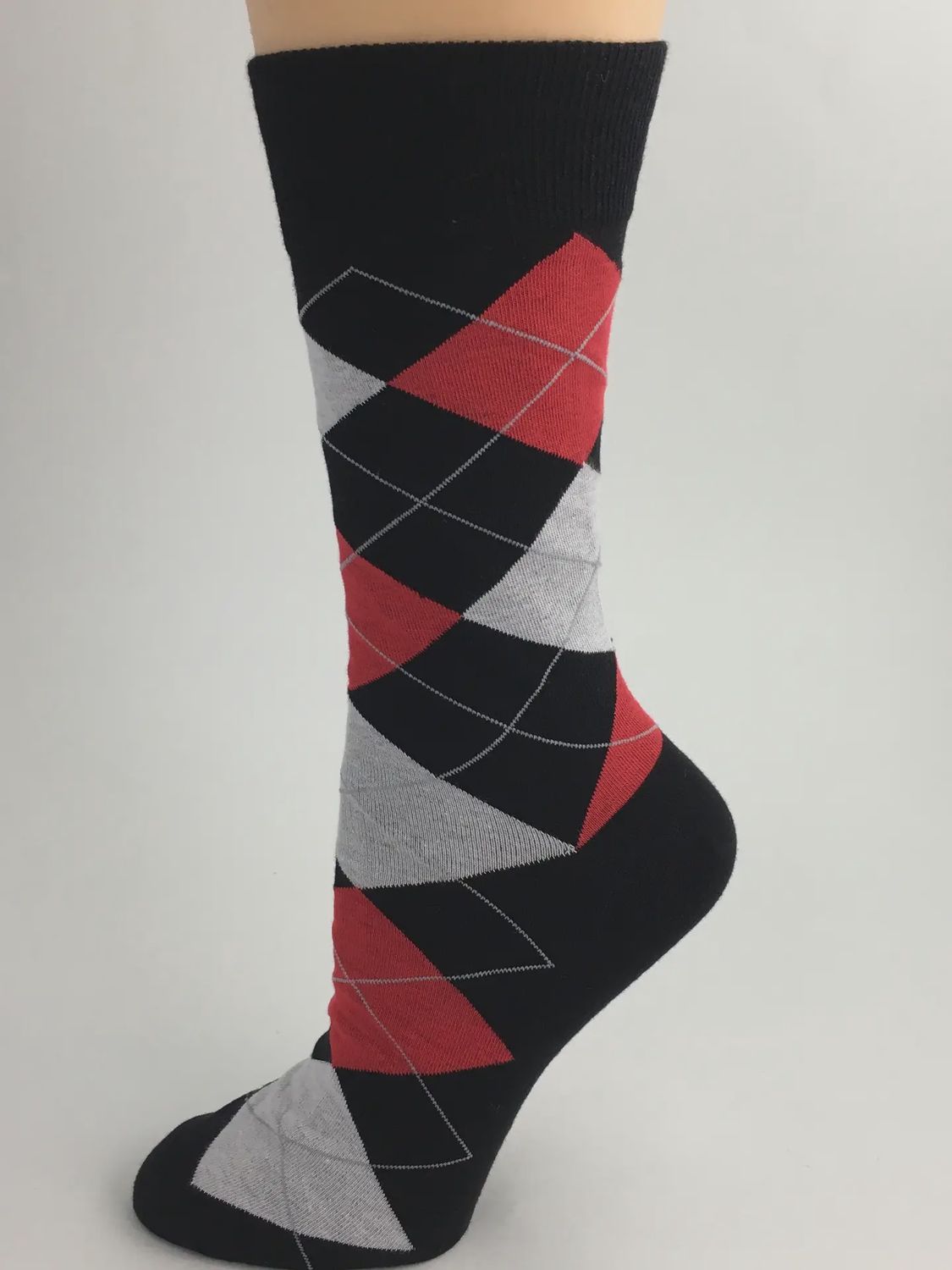 Red &amp; Black Argyle Socks