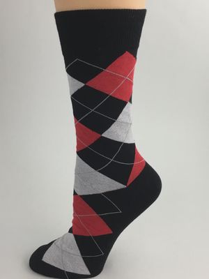 Red &amp; Black Argyle Socks