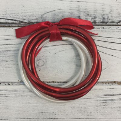 Red &amp; White Jelly Bangles
