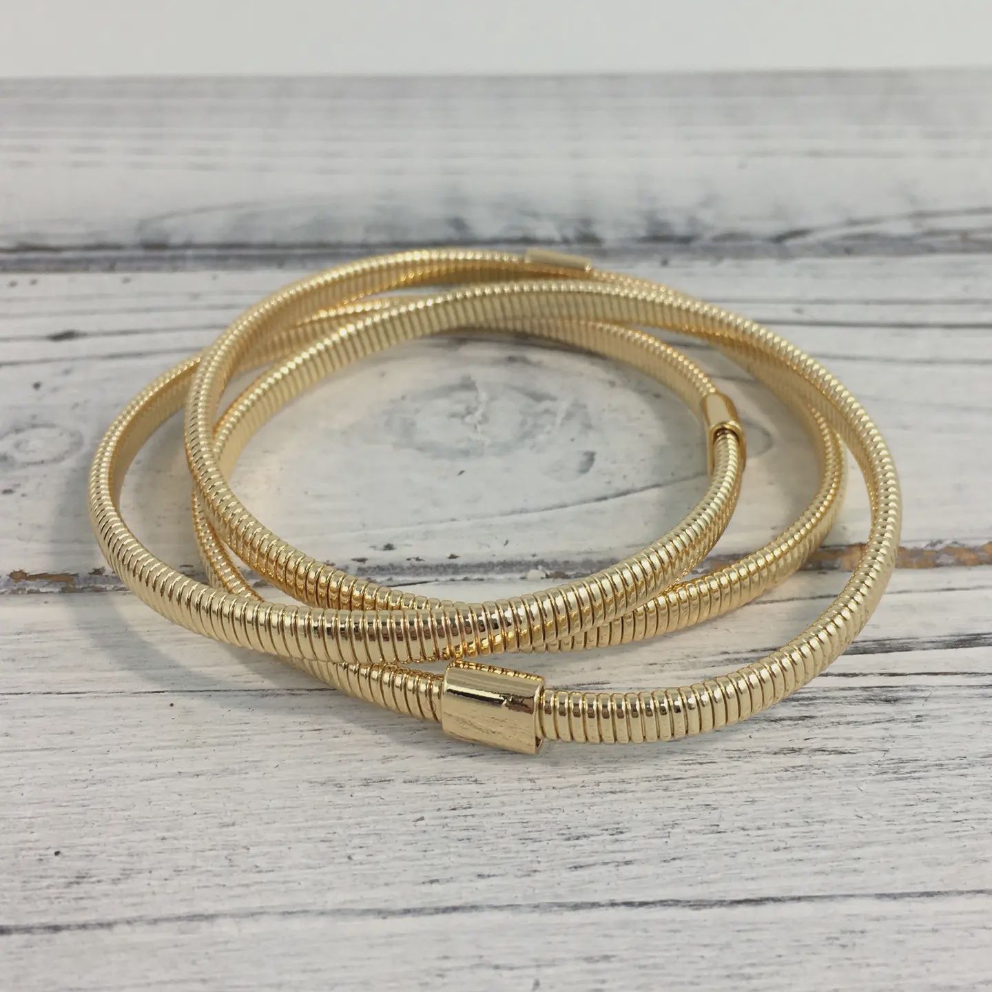 Gold Linked Bangle Bracelet