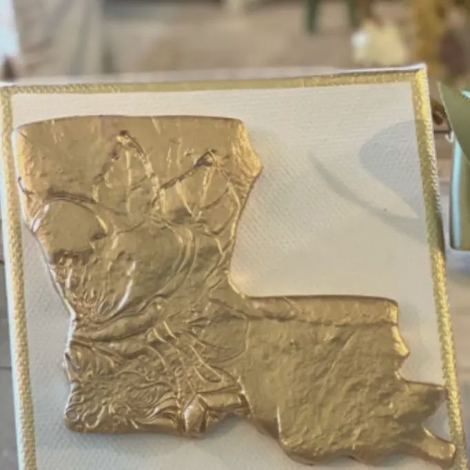 Louisiana Magnolia Gold Gilded Canvas Art