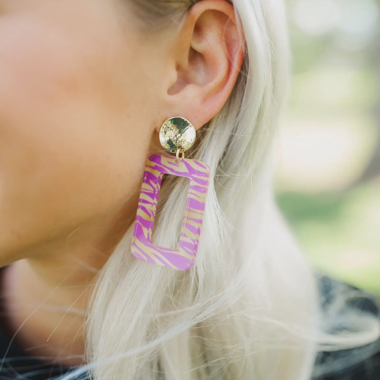 Tiger Stripe Drop Earrings