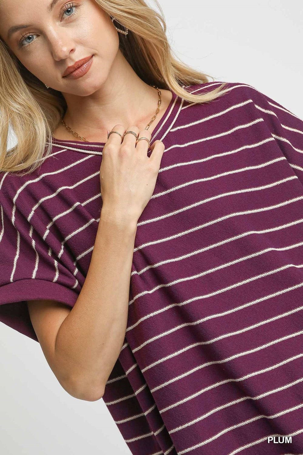 Perry French Terry Knit Tee - PLUM