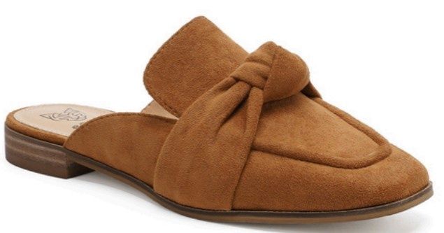 Sheena Square Toe Suede Mules - CAMEL