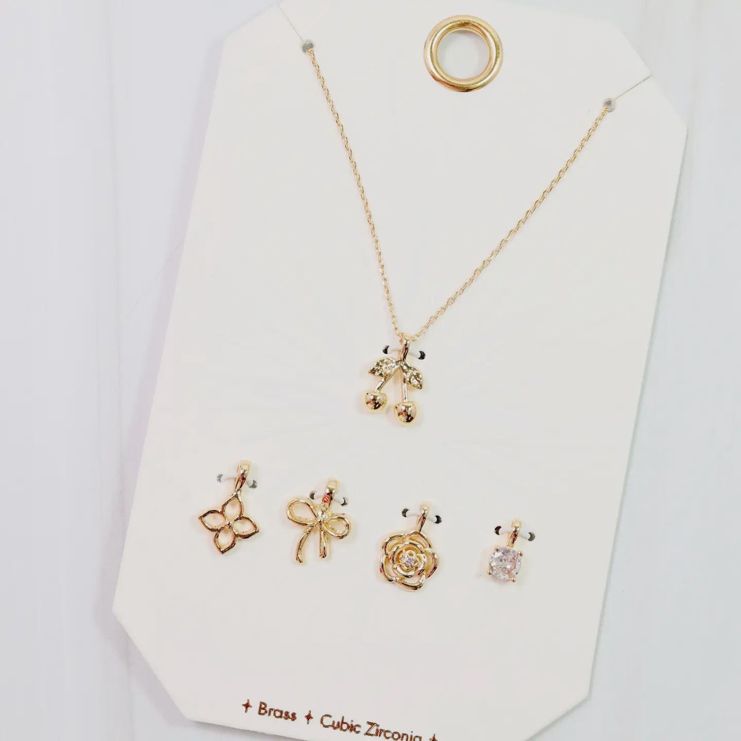 Cherry on Top Charm Necklace Set