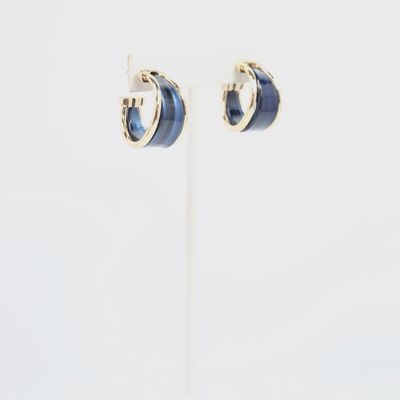 Daphne Gold Trimmed Hoop Navy