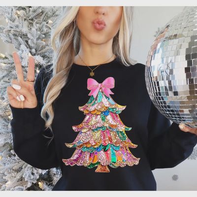 Coquette Bow Christmas Sweatshirt