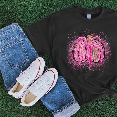 Breast Cancer Pumpkin- Graphic T-Shirt