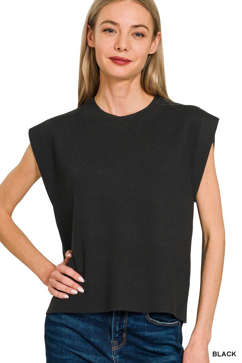 Viscose Sweater Vest - BLACK
