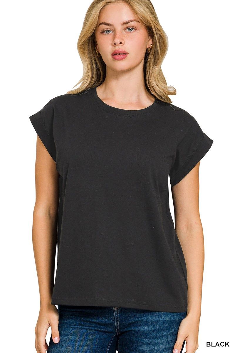 Round Neck T- Shirt - BLACK