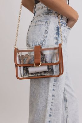 Clear Stadium Bag w/Chain Strap