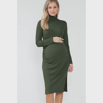 Maternity Mock Neck L/S Dress - SAGE