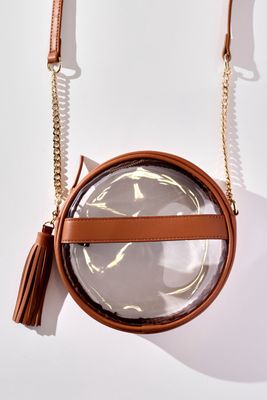 Circle Clear Crossbody - BROWN
