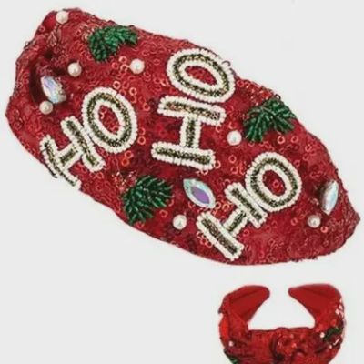 Ho Ho Ho Headband - RED
