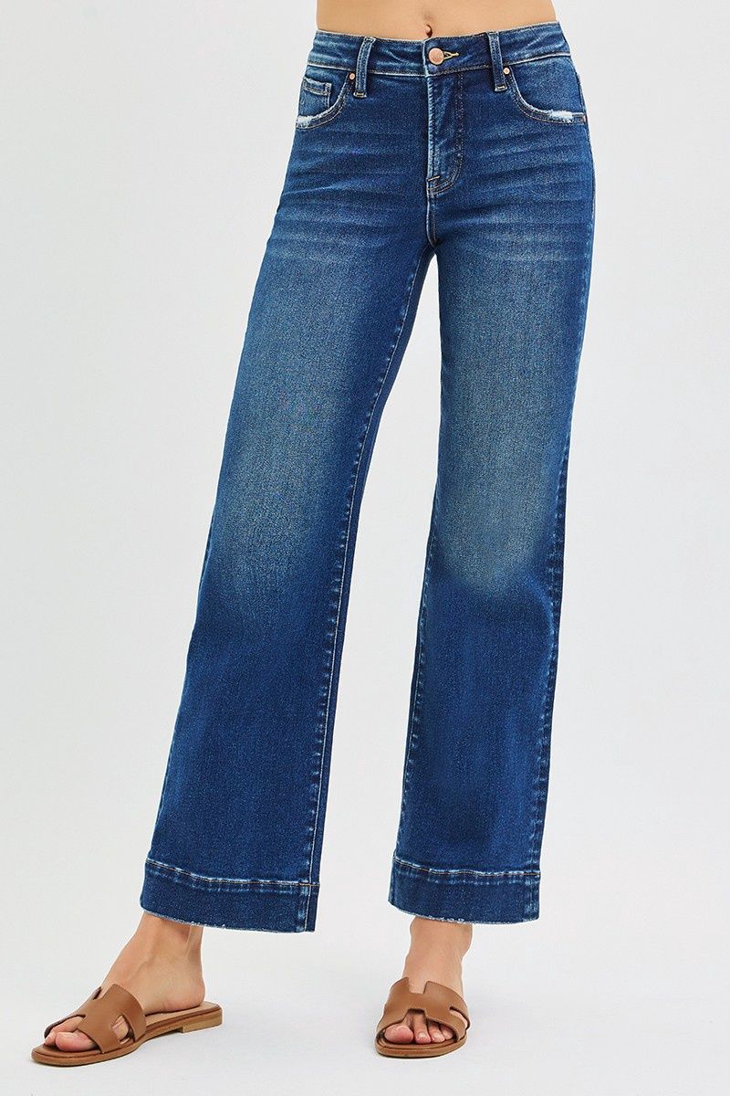 Plus RISEN High Rise Straight Jean - DARK