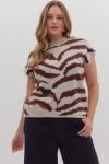 Plus Animal Print Top - GREY