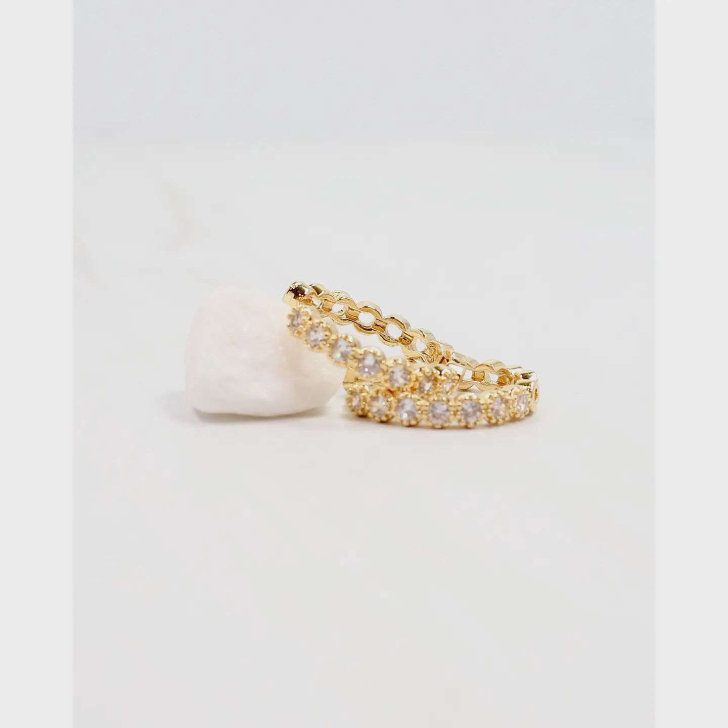Heather CZ Hoop Earrings