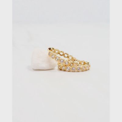 Heather CZ Hoop Earrings