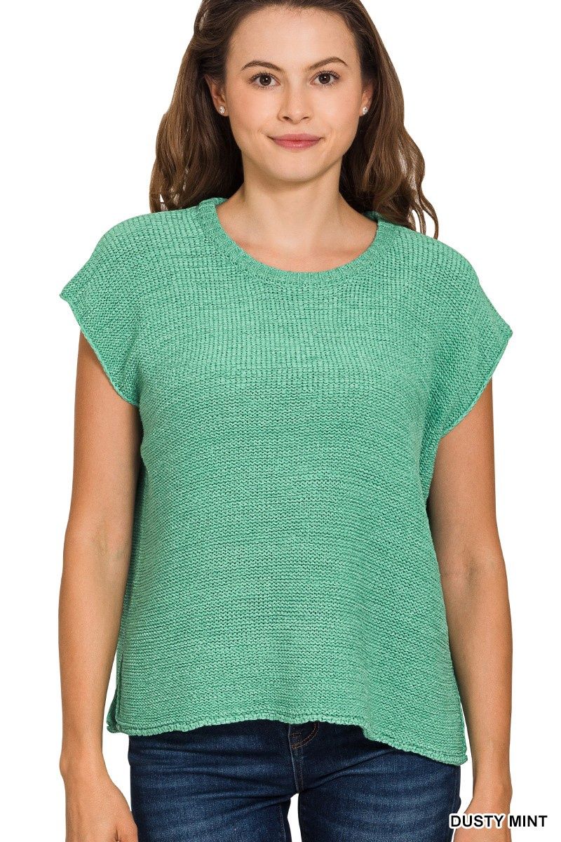 Oversized Sweater Vest - DUSTY MINT