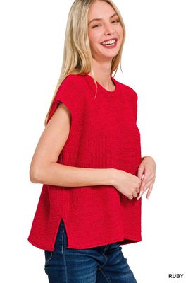 Oversized Sweater Vest - RUBY