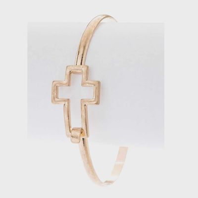 Cutout Cross Skinny Bangle