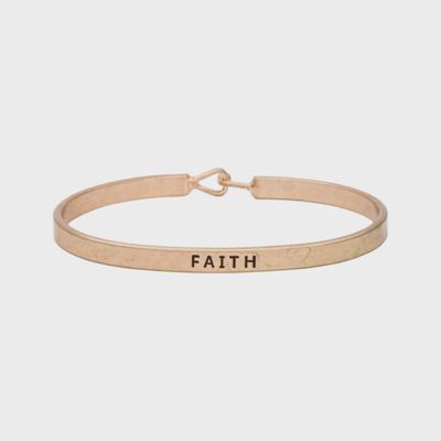 Faith Engraved Hook Bangle