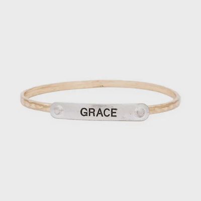 Grace Engraved 2 Tone Bangle