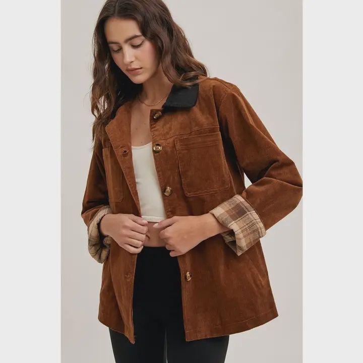 Corduroy Barn Coat - CAMEL