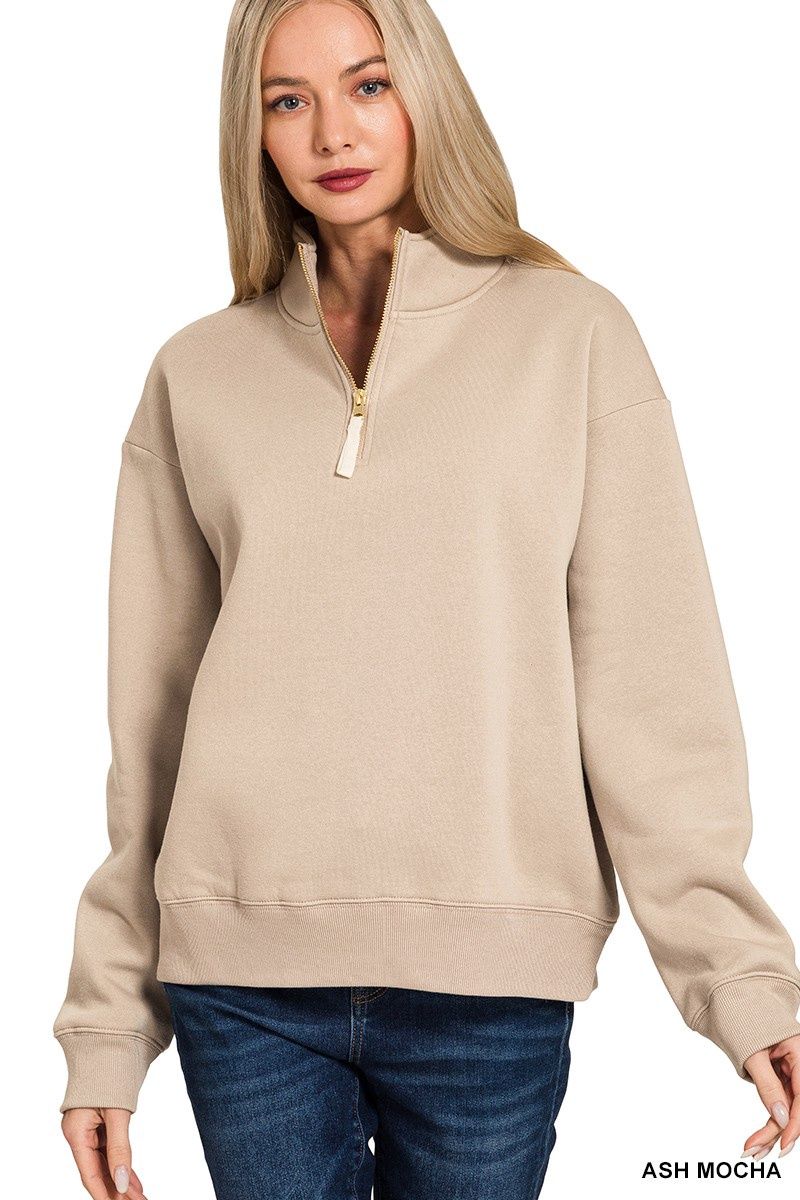 Fleece Half Zip Sweatshirt
