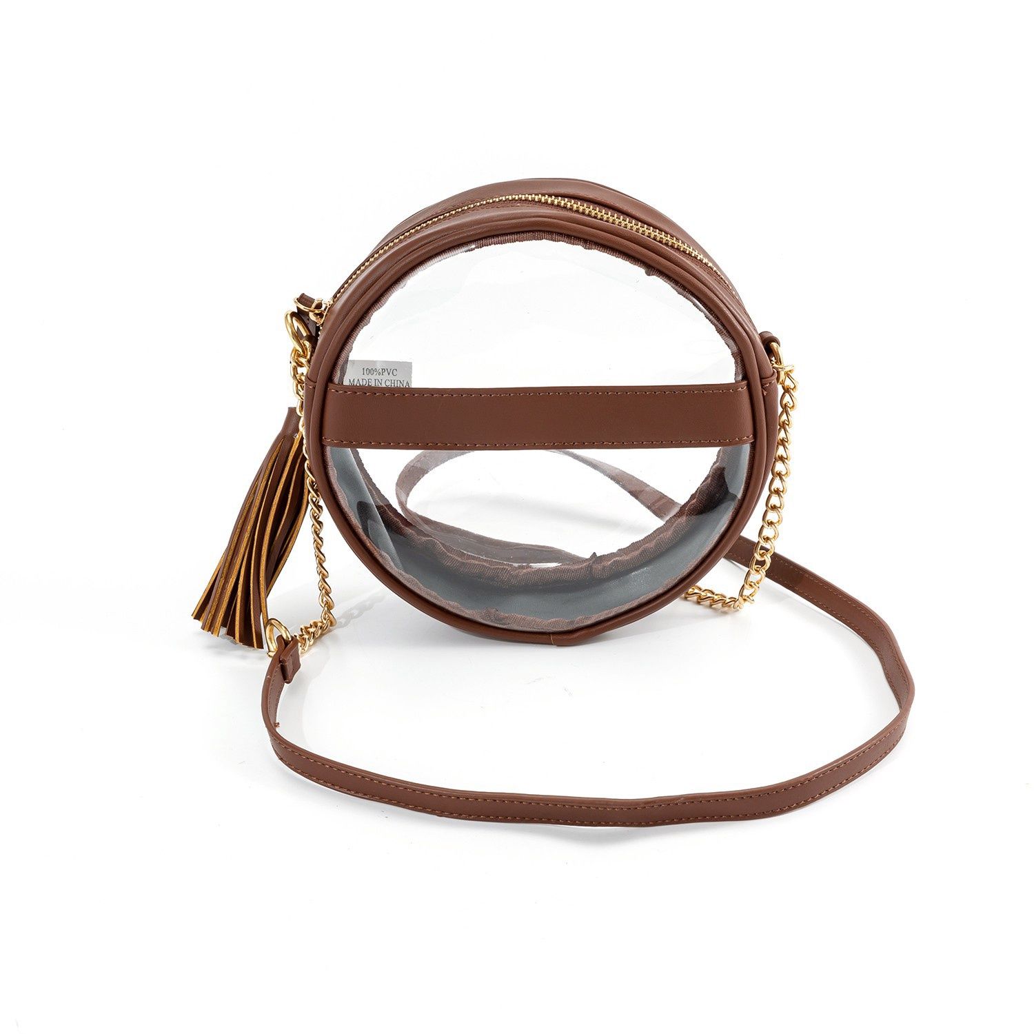 Circle Clear Crossbody - DARK BROWN