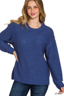 Exposed Seam Sweater - NAVY