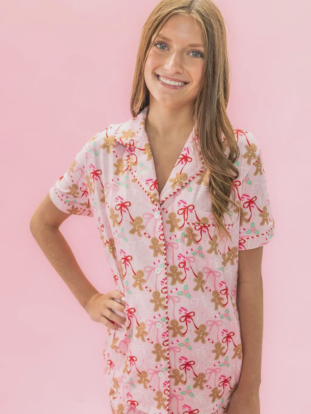 Gingerbread Bows 2 pc. Pajama Short Set