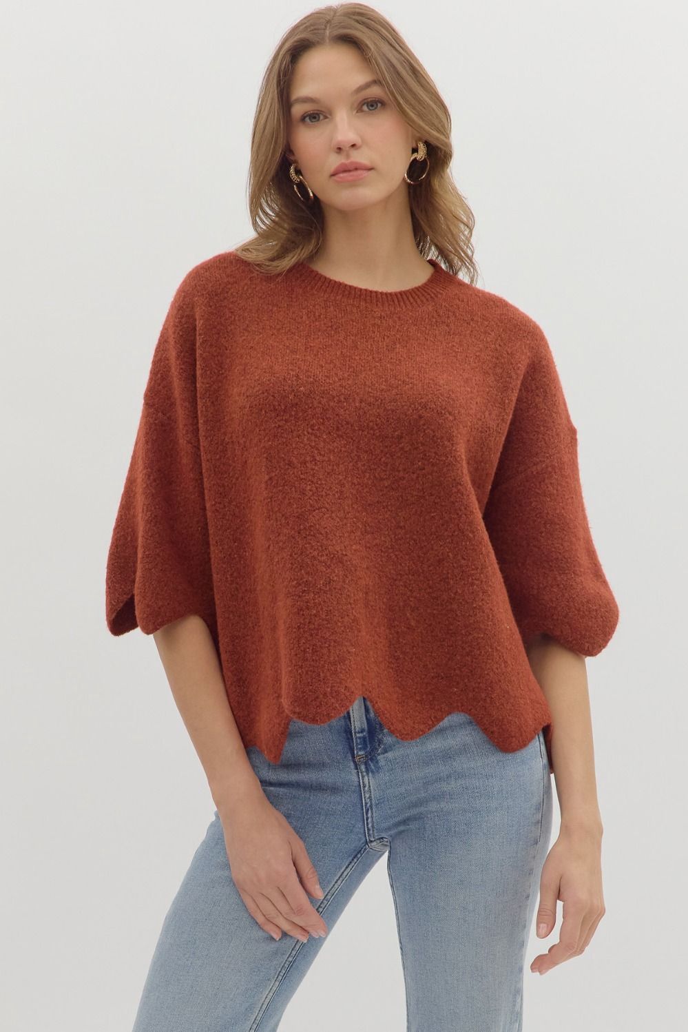 Hayden Relaxed Fit Sweater - RUST