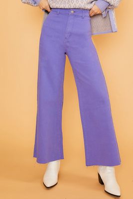 Stretch Wide Leg Denim - PURPLE