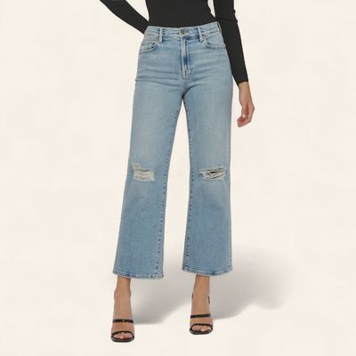 Hidden Jeans Logan Distressed Stretch Dad Jean- MEDIUM LIGHT