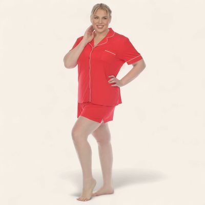 Plus Bamboo Pajama Set-RED
