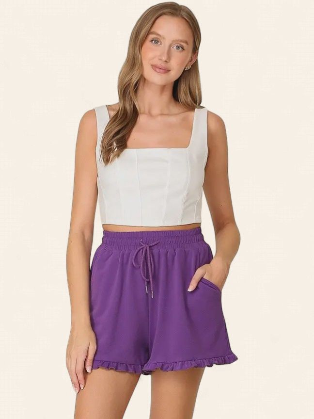 Game Day High Waist Shorts  - PURPLE