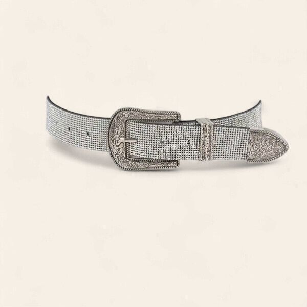 Rhinestone Metal Belt - CLEAR