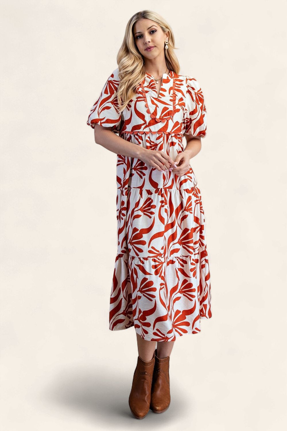 The Katherine Dress -BURNT ORANGE