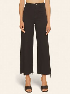 Stretch High Rise Cropped Jean - BLACK
