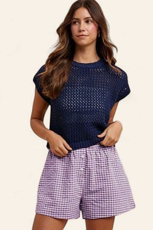 Purple Gingham Boxer Shorts