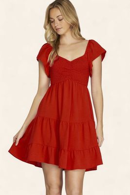 Red GameDay Smocked Dress