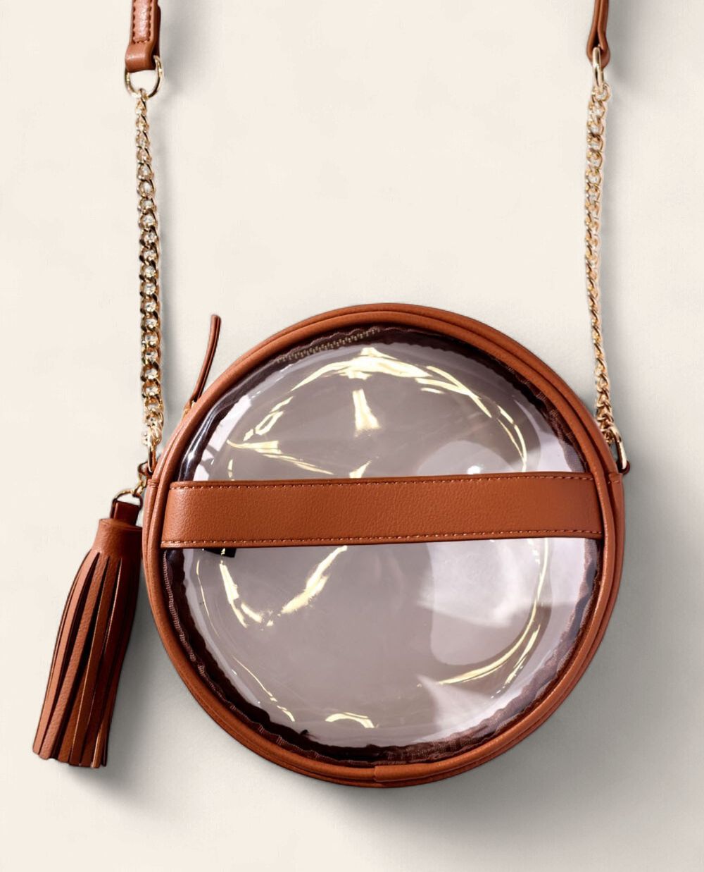Circle Clear Crossbody - BROWN
