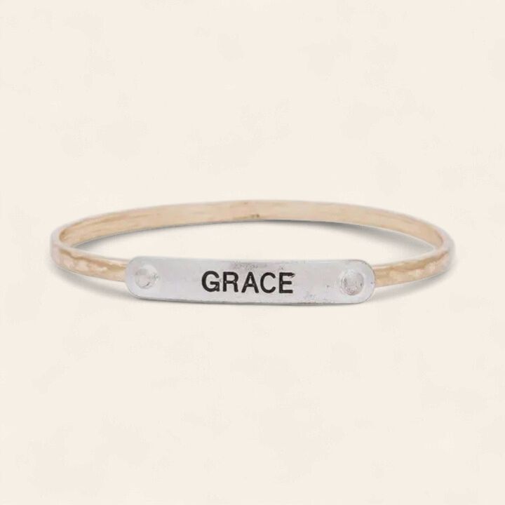 Grace Engraved 2 Tone Bangle